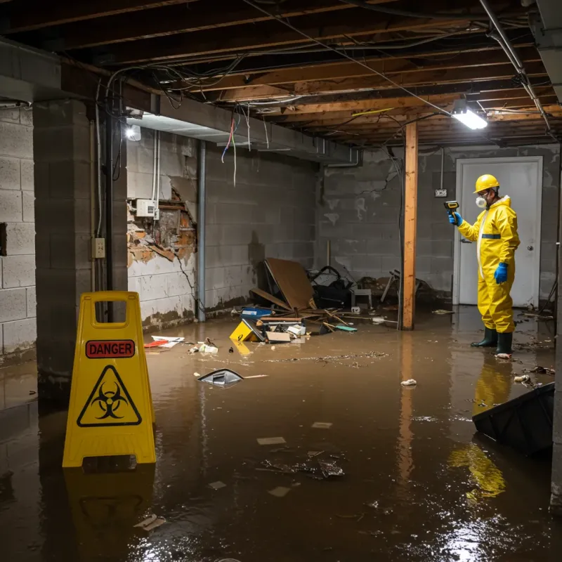 Flooded Basement Electrical Hazard in Jefferson, NC Property