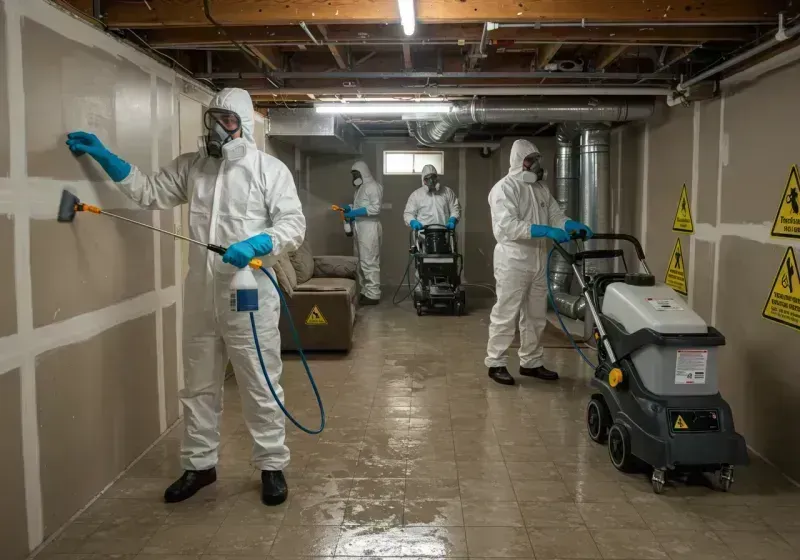 Basement Moisture Removal and Structural Drying process in Jefferson, NC